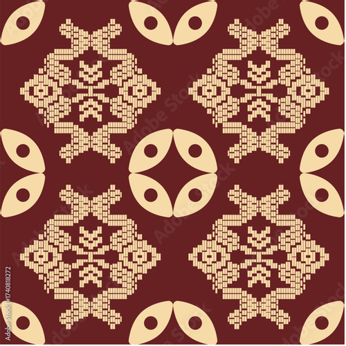 Seamless pattern with plant and flower theme