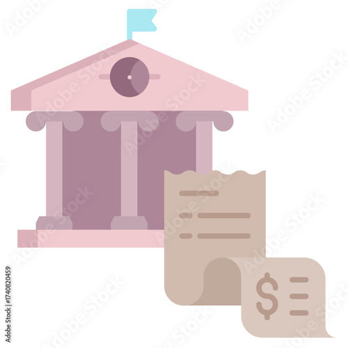 bank invoice flat icon design