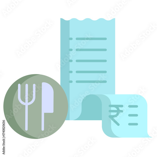 food bill flat icon design