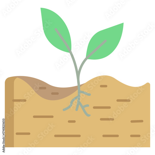 fertile soil  flat icon design