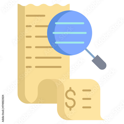 bill scan flat icon design