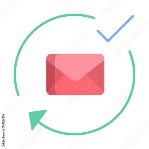 mail approved flat icon design