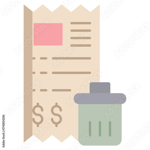 trash bill flat icon design