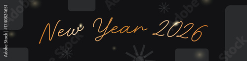 Happy newyear 2026 letters banner, Happy new year vector art and illustration. can use for, landing page, template, ui, web, mobile app, poster, banner, flyer, background