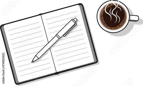 Cute Cartoon Pencil Character Writing on Notebook with Smiling Face – Fun Study Theme