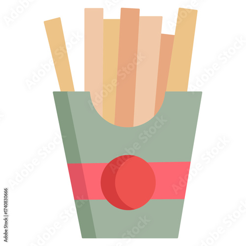 french fries flat icon design