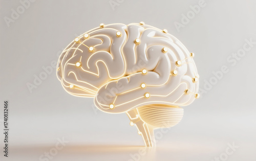 human brain on white background