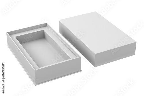 white gift box on white bac...