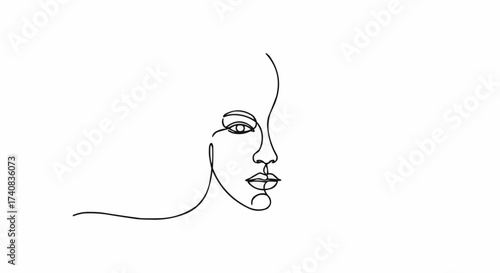 Women picture made with one line