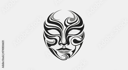 black and white mask