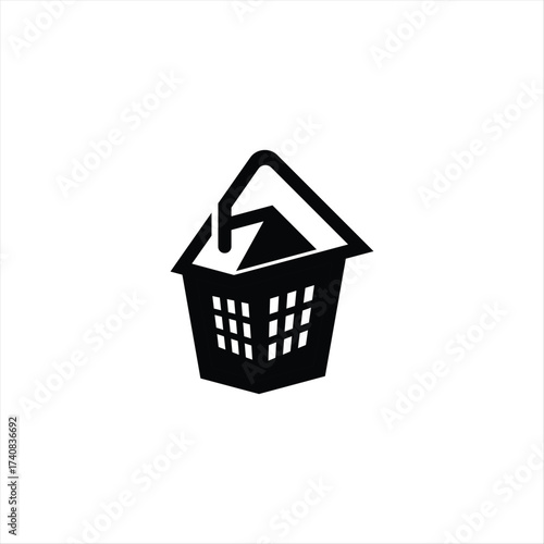 Printshopping cart icon symbol E-commerce and online shopping minimalist style property business or digital application