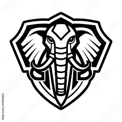 Set of Glyph Style Wild Elephant Icons 

