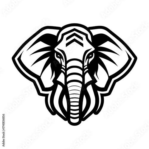 Set of Glyph Style Wild Elephant Icons 

