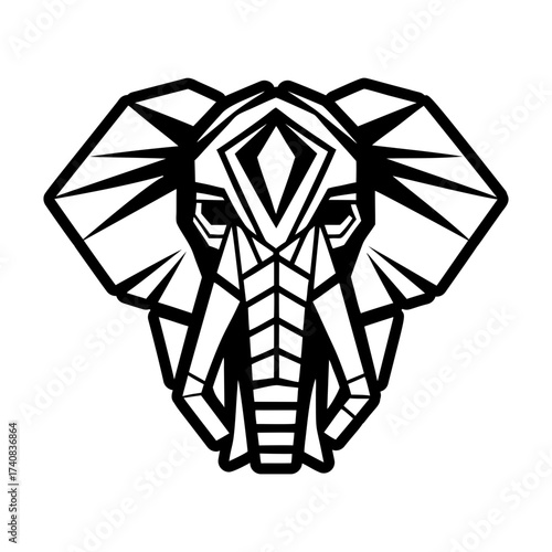 Set of Glyph Style Wild Elephant Icons 

