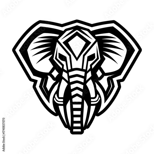 Set of Glyph Style Wild Elephant Icons 

