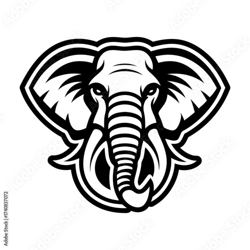 Set of Glyph Style Wild Elephant Icons 

