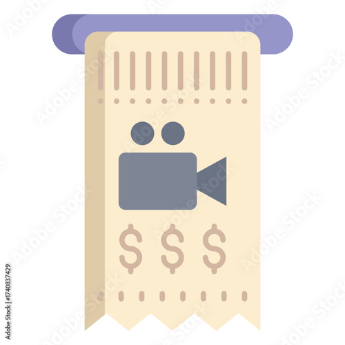 ticket vendor machine flat icon design