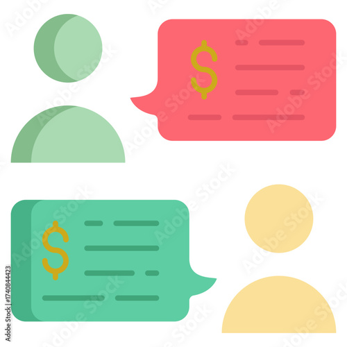 business chat dollar flat icon design