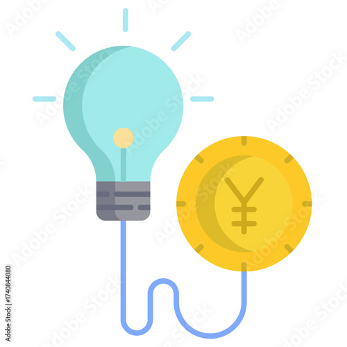 yen solution flat icon design