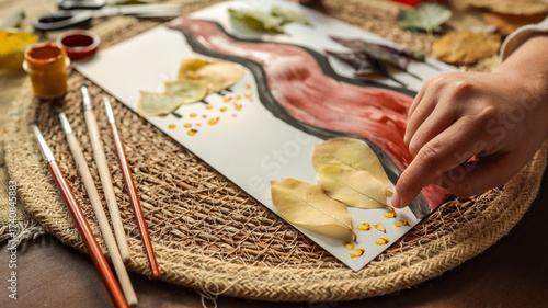 Bild auf Leinwand Artistic Autumn Craft Project