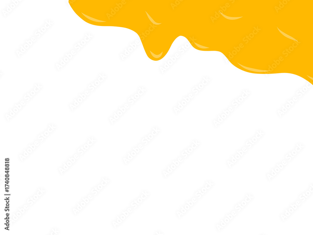 Obraz premium Melted cheese. Flowing honey liquid isolated on white background. Orange juice spalsh on white background