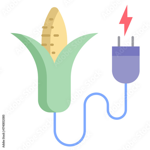 biomass energy  flat icon design