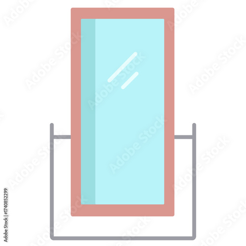 Long mirror flat icon design