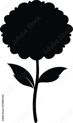 Marigold Flower Silhouette Vector Illustration, Marigold Silhouette Vector - Dia de los Muertos, Diwali, Festival