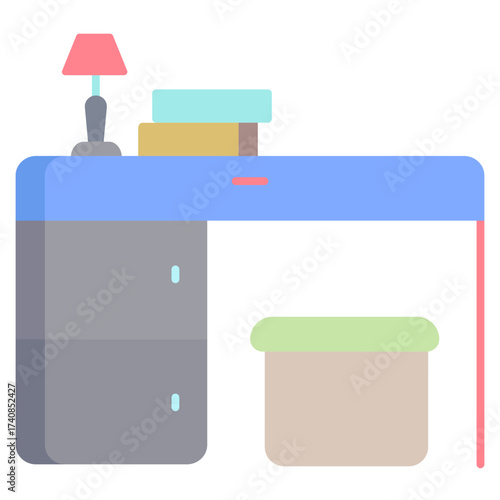 study table flat icon design