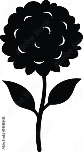 Marigold Flower Silhouette Vector Illustration, Marigold Silhouette Vector - Dia de los Muertos, Diwali, Festival