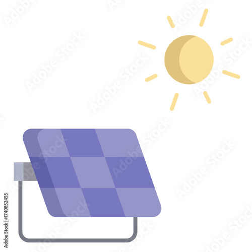 solar panels flat icon design