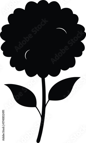 Marigold Flower Silhouette Vector Illustration, Marigold Silhouette Vector - Dia de los Muertos, Diwali, Festival