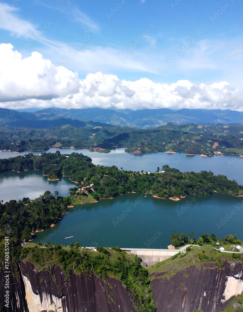 Fototapeta premium Lake and dam scenery