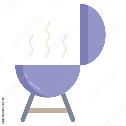 barbecue pot flat icon design