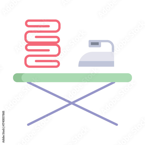 hotel iron desk flat icon design