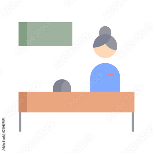hotel services desk flat icon design