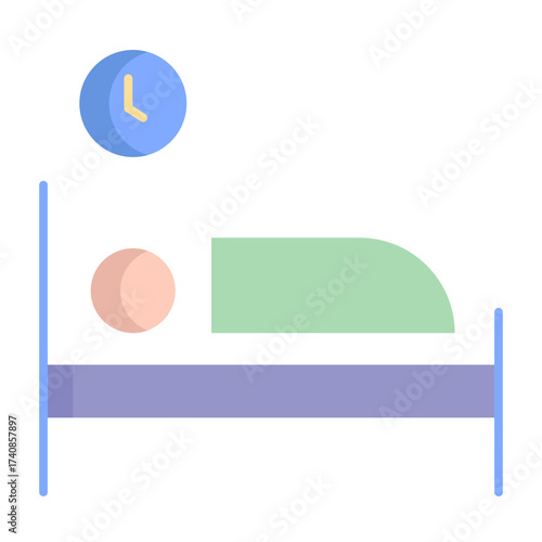 bed time flat icon design