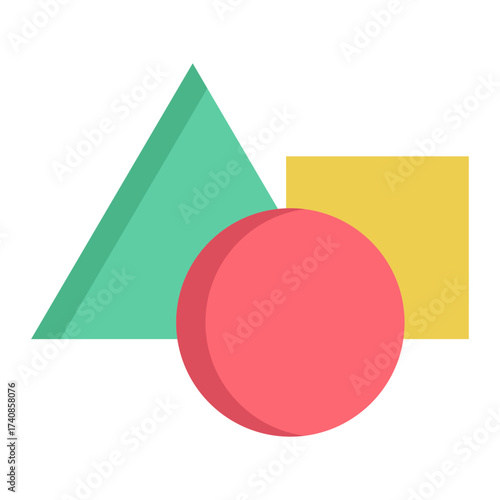 geometric shapes flat icon design