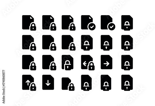 vector solid black filled icons Data Privacy (Basic) dataprivacy, icon, new, old, valid, invalid, active, inactive.