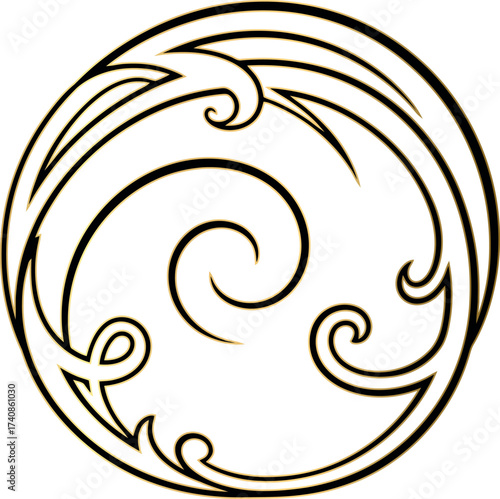 Abstract Swirl Design with Organic Flowing Lines.
