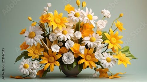 A photo of a cheerful bouquet of daffodils