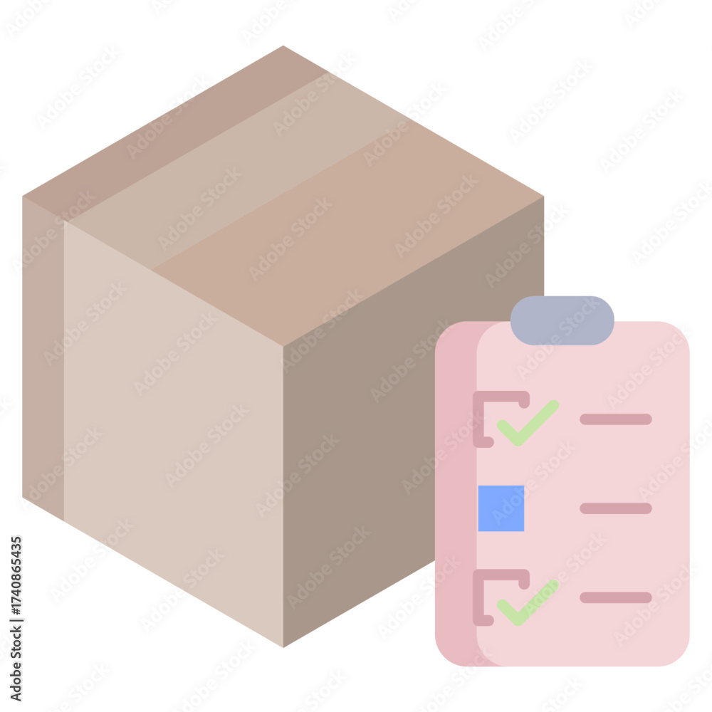 Obraz premium package list flat icon design