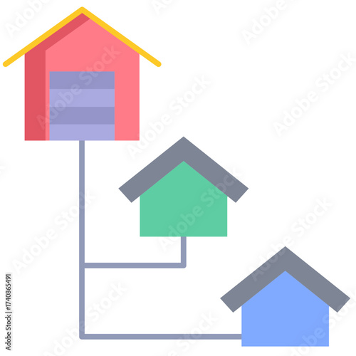 distribution Logistic flat icon design