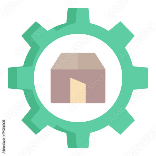 package box setting flat icon design