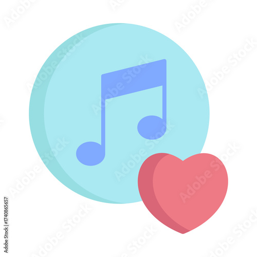 Love music flat icon design