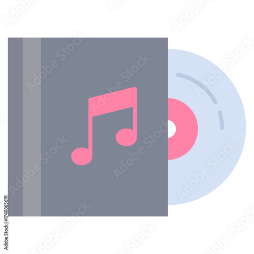 music dvd flat icon design