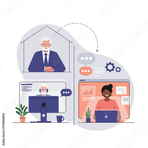 Remote team collaboration and online meeting