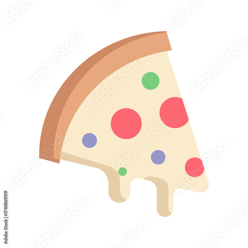 cheese pizza flat icon design