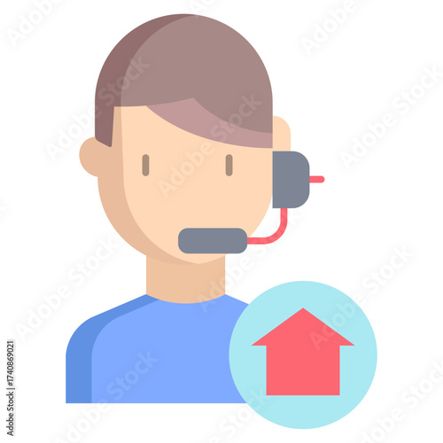 man customer care flat icon design