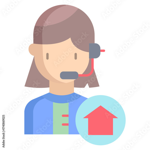 woman customer care flat icon design